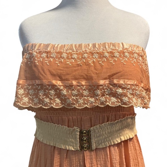 VTG 70s Young Edwardian Arpeja Prairie Dress Sz 5 Lace Ruffle Cottagecore Boho - Picture 4 of 6